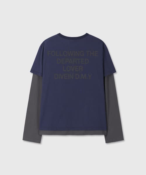 GRAPHIC LAYERED LONG SLEEVE (NAVY / CHARCOAL)