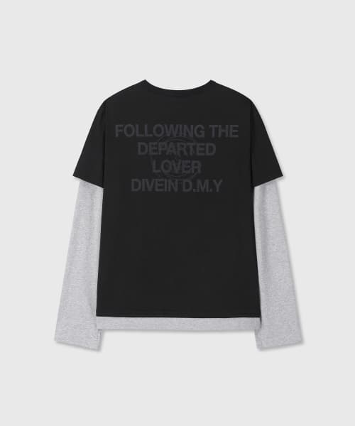 GRAPHIC LAYERED LONG SLEEVE (BLACK / MELANGE)